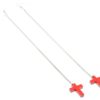 Mini Crosses Earrings Side Silver/Red