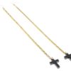 Mini Crosses Earrings Side Gold/Black