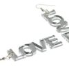 Love Earrings Side Silver Mirror