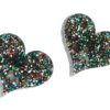 Hearts Earrings Close Glitter