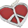 Peace and Love Necklace Side Red Mirror/Silver Mirror