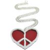 Peace and Love Necklace Top Red Mirror/White