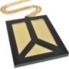 Peace Necklace Side Black/Gold Mirror