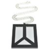 Peace Necklace Top Black/Silver Mirror