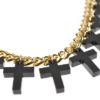 Mini Crosses Necklace Close Gold/Black