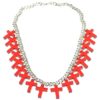 Mini CrossesMini Crosses Necklace Top Silver/Transparent Red