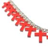 Mini Crosses Necklace Close Silver/Transparent Red