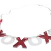 Hugs and Kisses Necklace Side Red Mirror/White