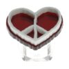 Peace and Love Ring Top Red Mirror/White