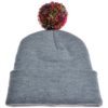 Beanie Hat With Bobble Grey